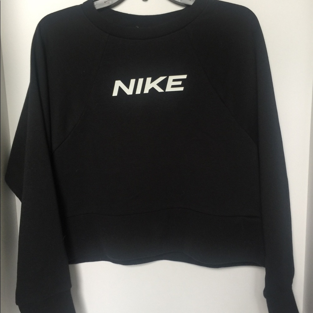Nike Fleece Training Crop Crew Neck Sweatshirt - Picture 2 of 4